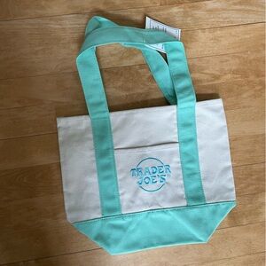 [Trader Joe’s] NWT Spring/Easter Colorful Canvas Mini Tote - GREEN TEAL